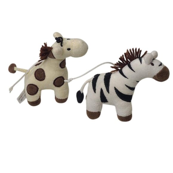 Other - Lot of 2 Safari Mobile Mini Plush Zebra Giraffe Loose Replacement Ornaments
